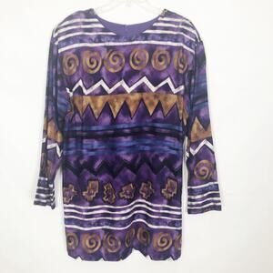 Sequel Vintage 80's Women's Long Sleeve Purple Dress